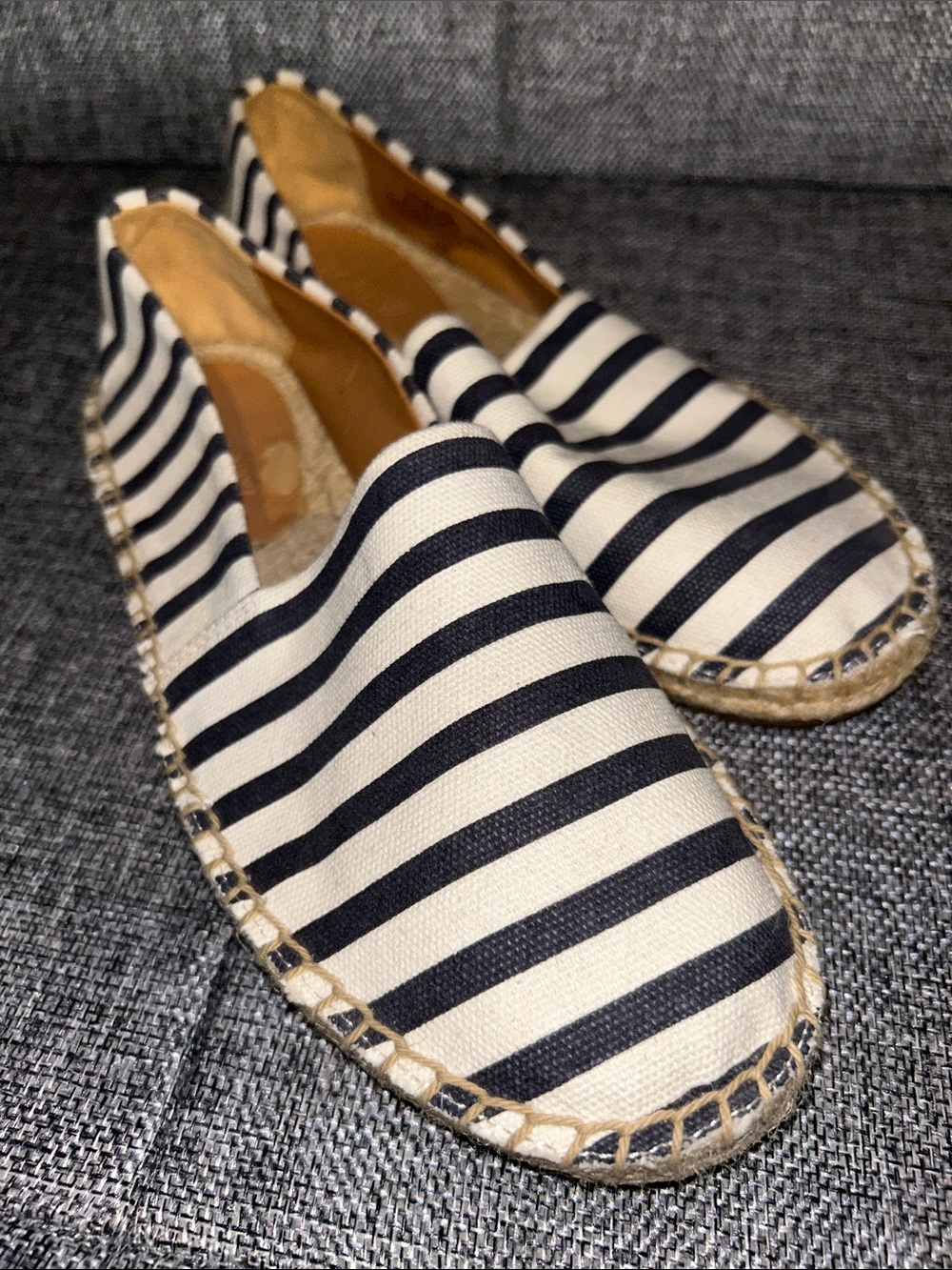NEW - J. Crew Navy and White Striped Espadrille Flats